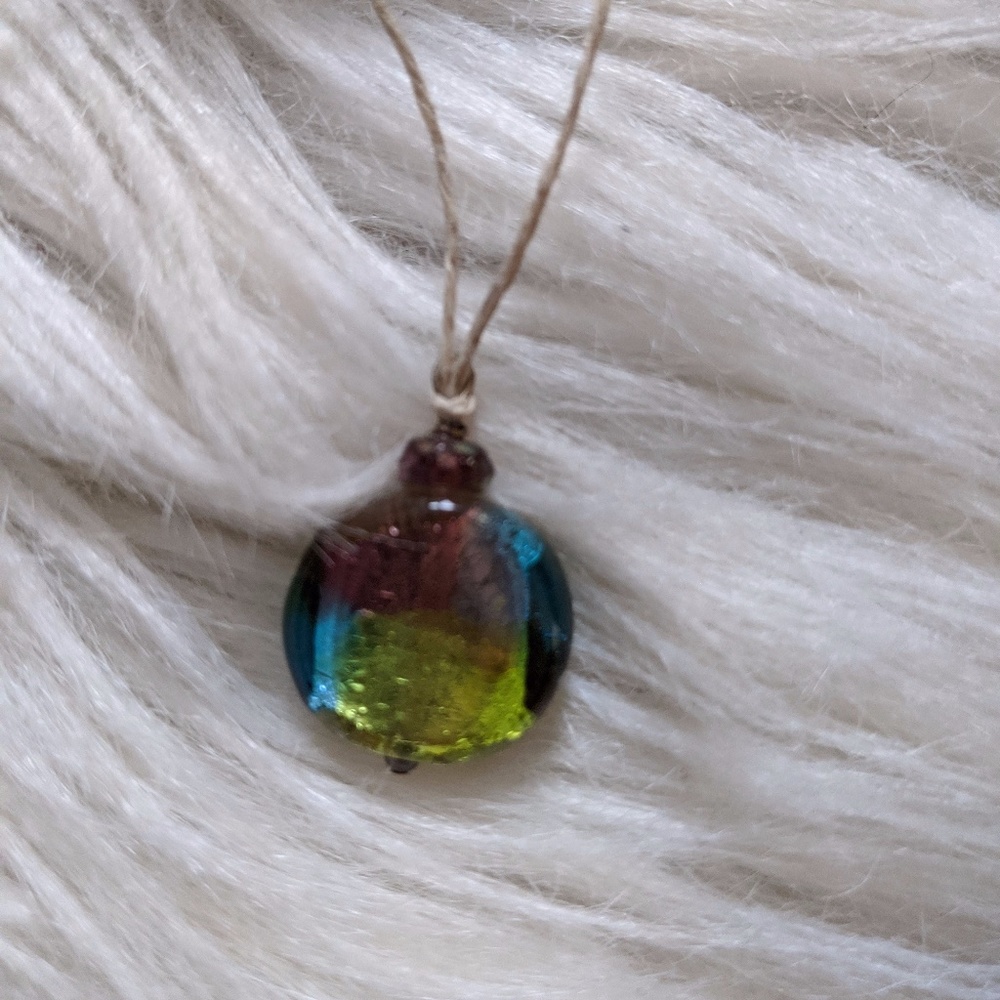 Turquoise semi-transparent necklace